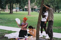 Friends and fans enjoying the show