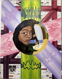 a painting with a woman's face on it