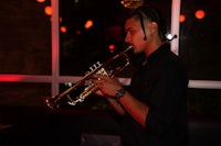 a man playing a trumpet